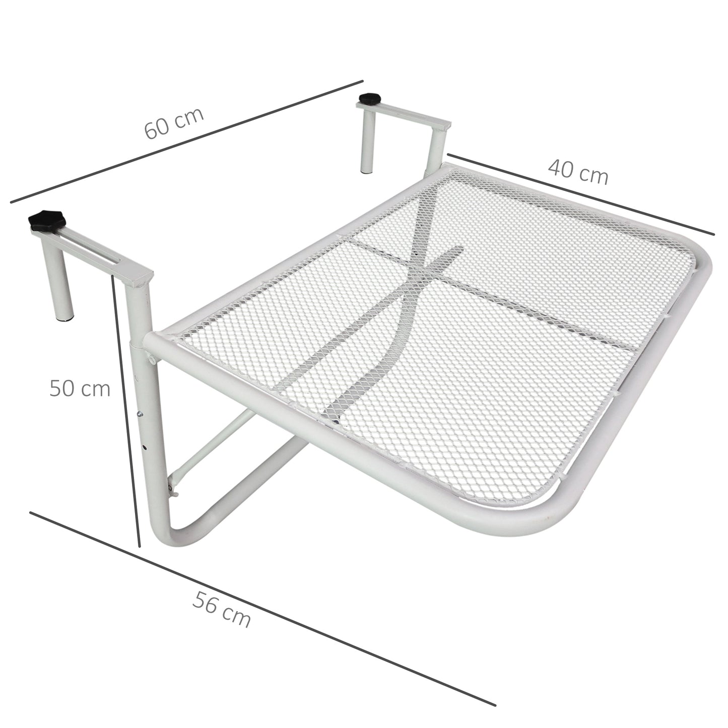 Outsunny Mesa Colgante Balcón Altura Ajustable En 3 Posiciones Carga 30kg_2