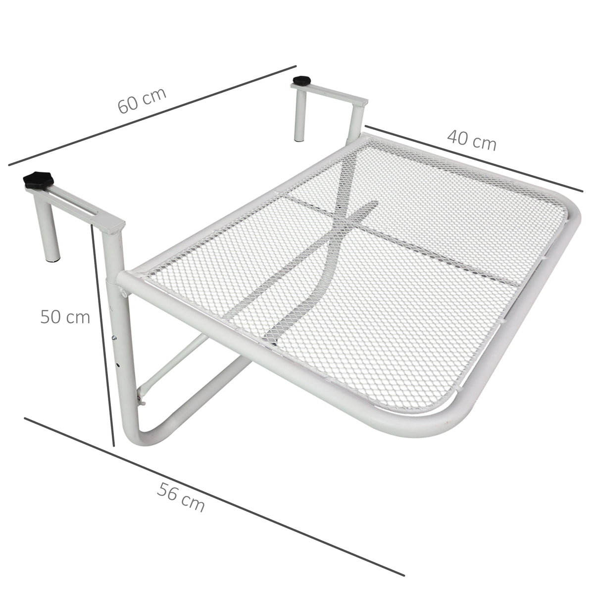 Outsunny Mesa Colgante Balcón Altura Ajustable En 3 Posiciones Carga 30kg_2