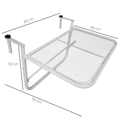 Outsunny Mesa Colgante Balcón Altura Ajustable En 3 Posiciones Carga 30kg_2