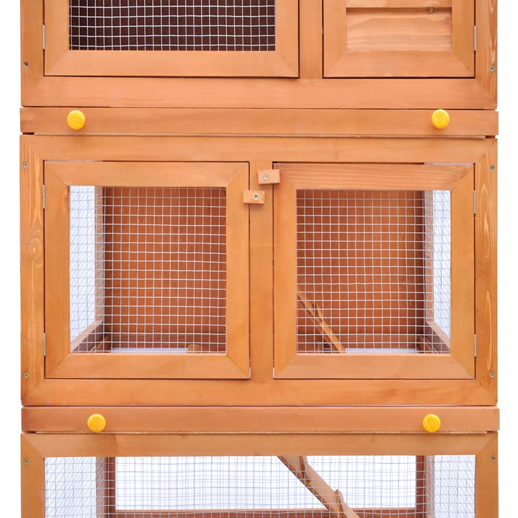 Casa De Animales Pequeños Jaula Conejera 3 Niveles Madera_4