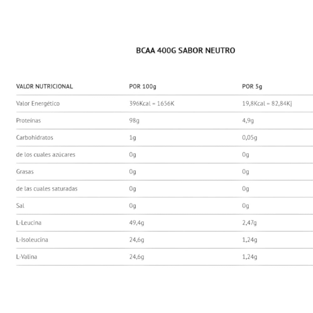 Bcaa 100% Fermentación Natural 400 Gr_1