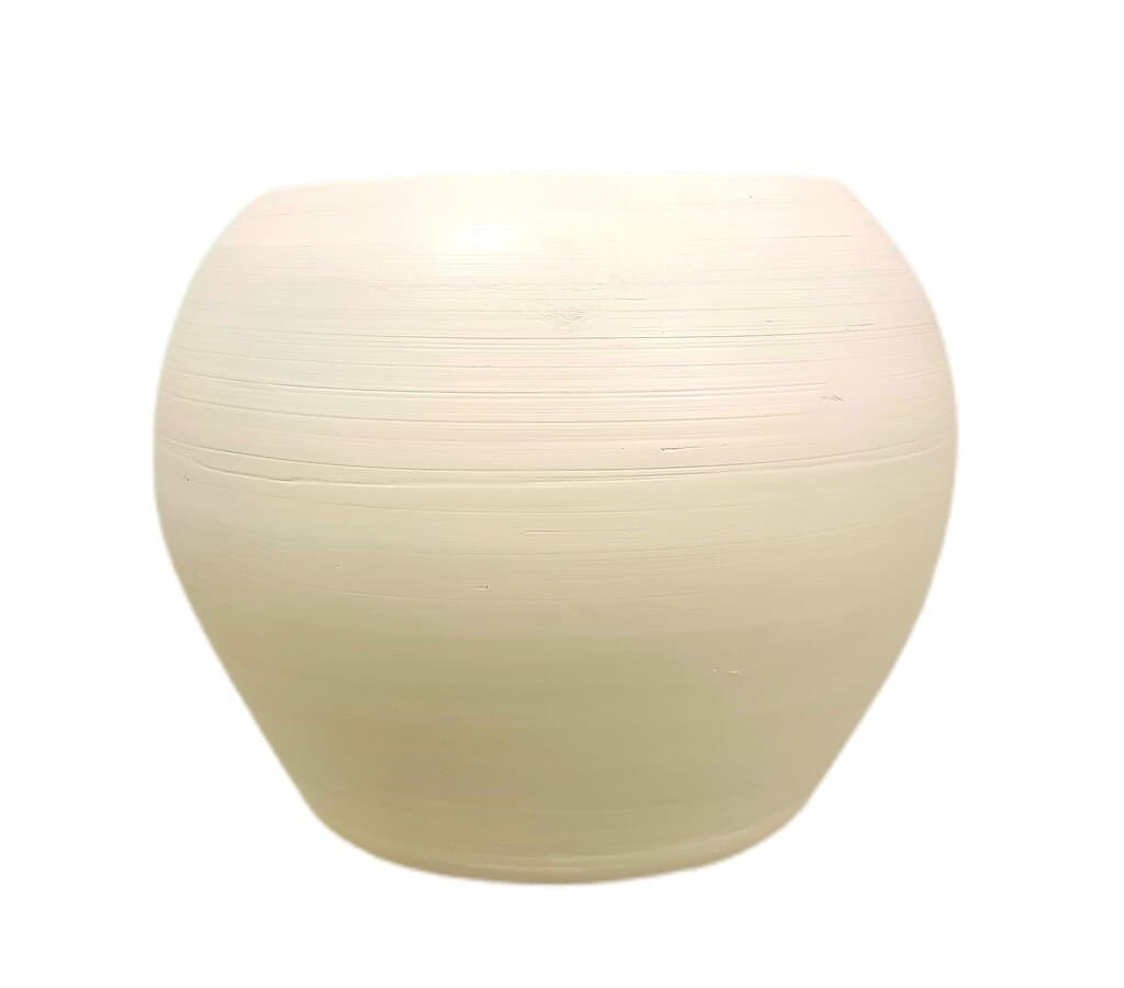 Macetero De Cerámica Esfera Blanco 35cm_1