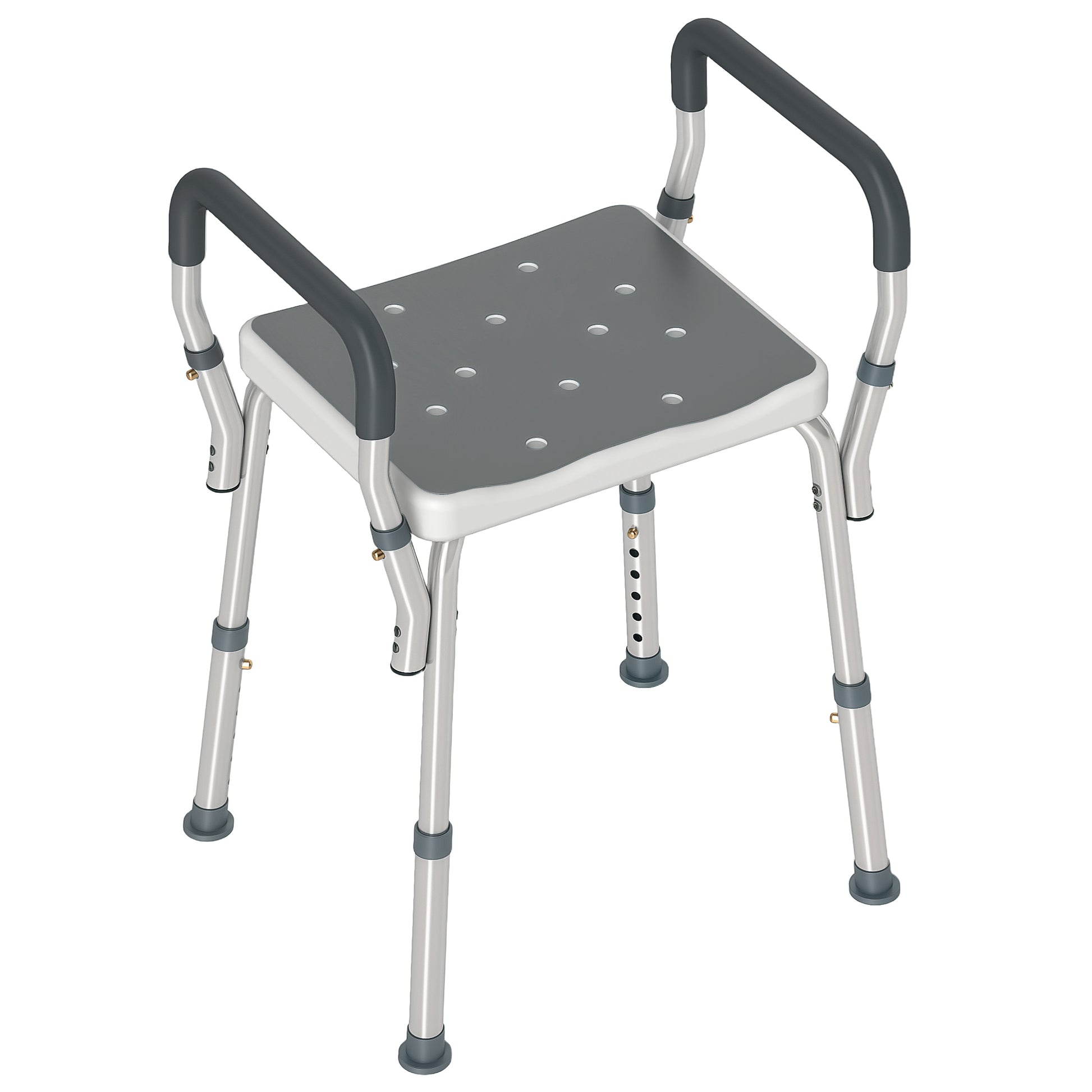 Homcom Taburete De Ducha Con Altura Regulable Antideslizante Carga 150 Kg_0
