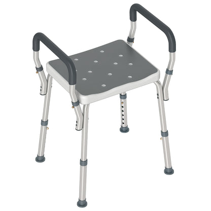 Homcom Taburete De Ducha Con Altura Regulable Antideslizante Carga 150 Kg_0