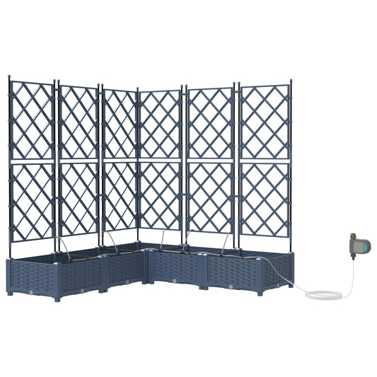 Macetero De Jardín 5 Uds. Gris 120 X 120 X 126 Cm Pp_0