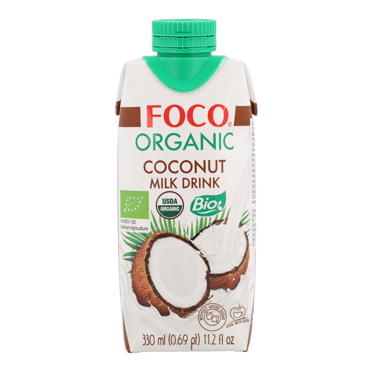 Bebida de Leche de Coco Orgánica Foco 330 ml.