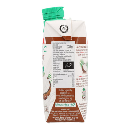Bebida de Leche de Coco Orgánica Foco 330 ml.