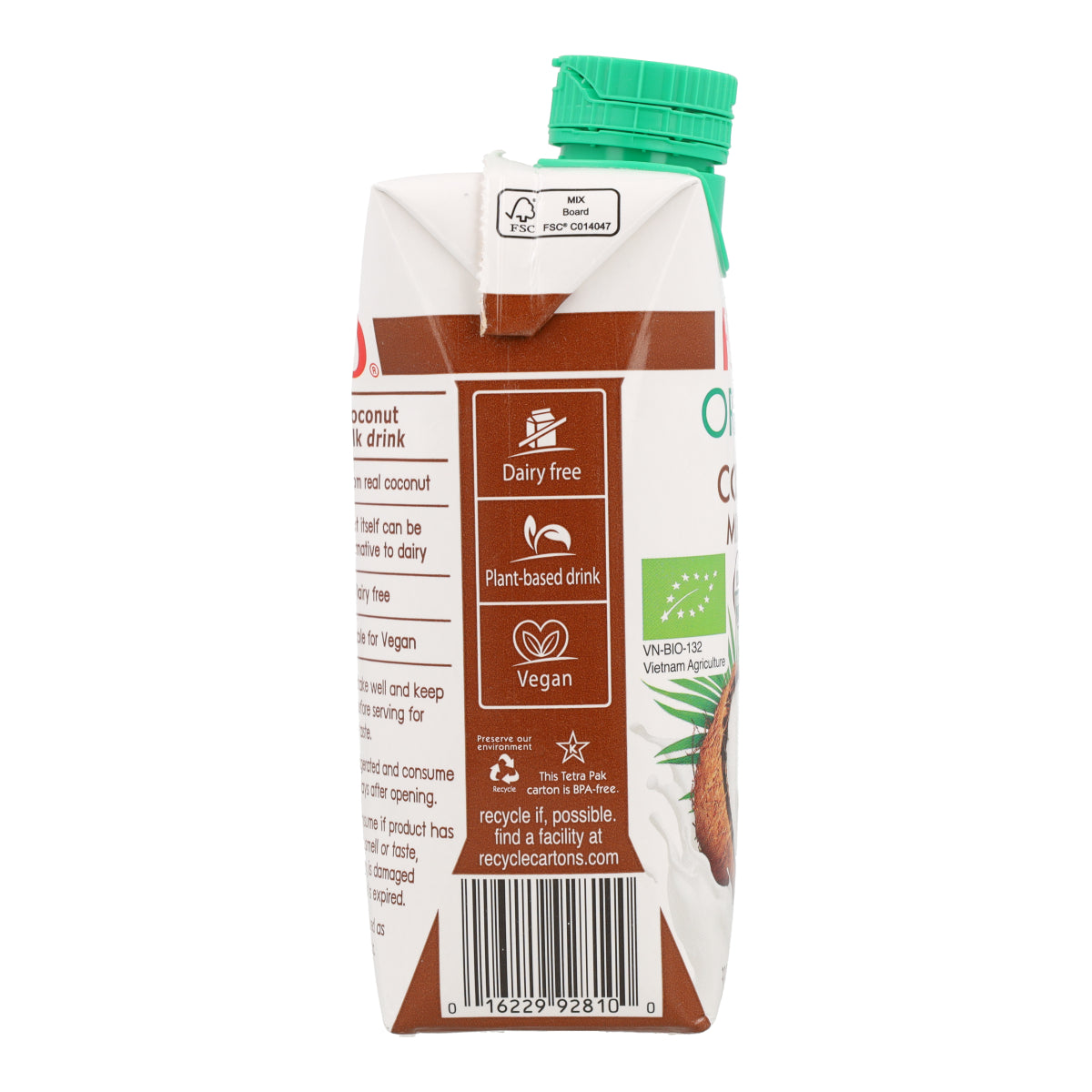 Bebida de Leche de Coco Orgánica Foco 330 ml.