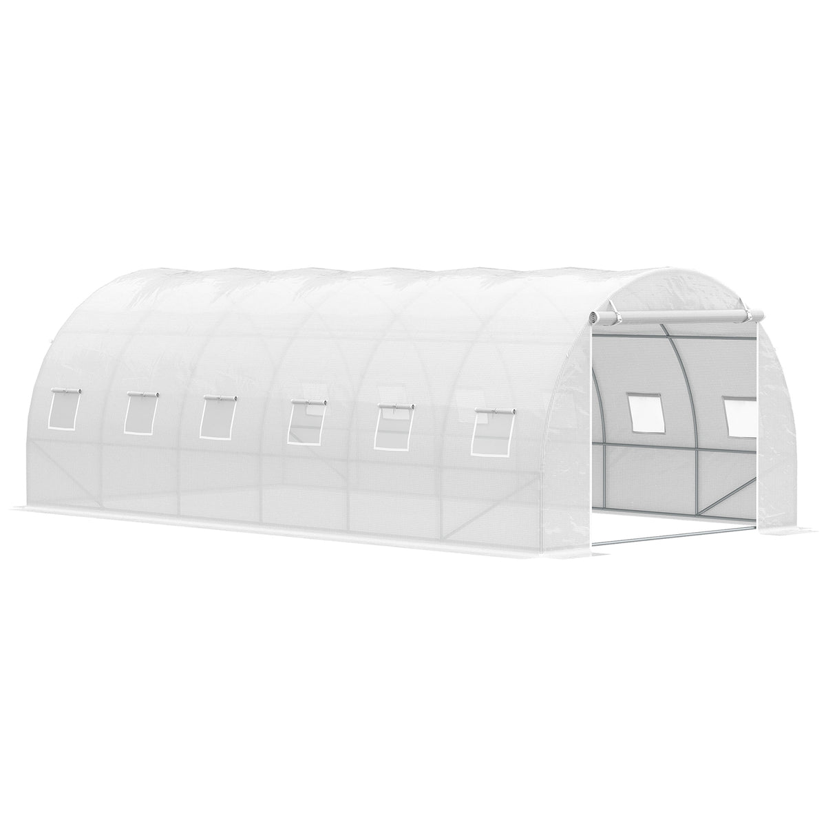 Outsunny Invernadero De Túnel 6x3x2m Con Puerta Enrollable 12 Ventanas De Pe_0