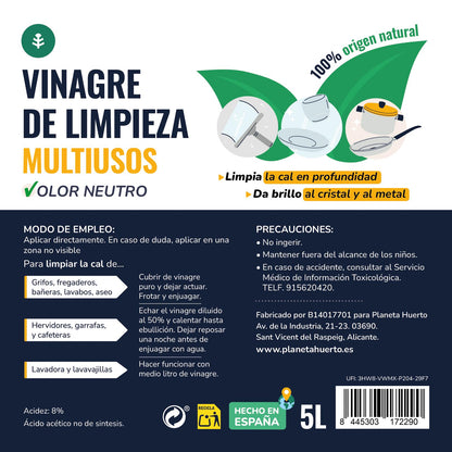 Pack 3x Vinagre Blanco de Limpieza Planeta Huerto 5 L
