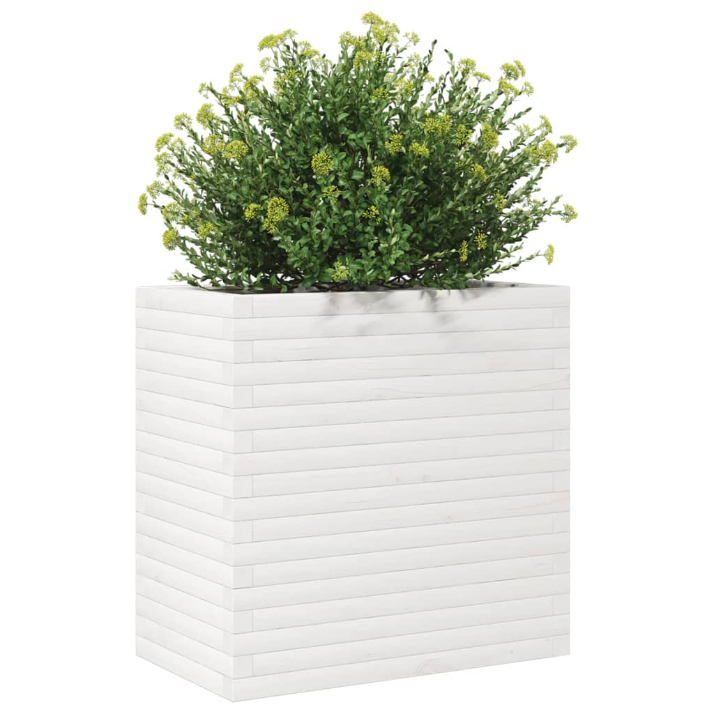 Jardinera Madera Maciza De Pino Blanco 70x40x68,5 Cm_3