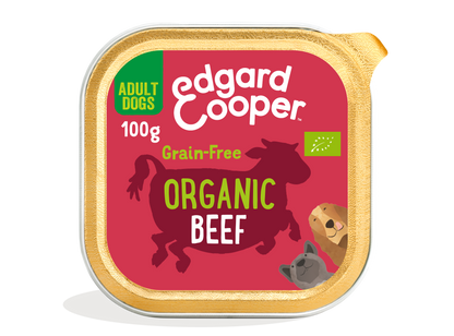 Tarrina de comida para perros con ternera orgánica sin cereales | Edgard &amp; Cooper 100 g