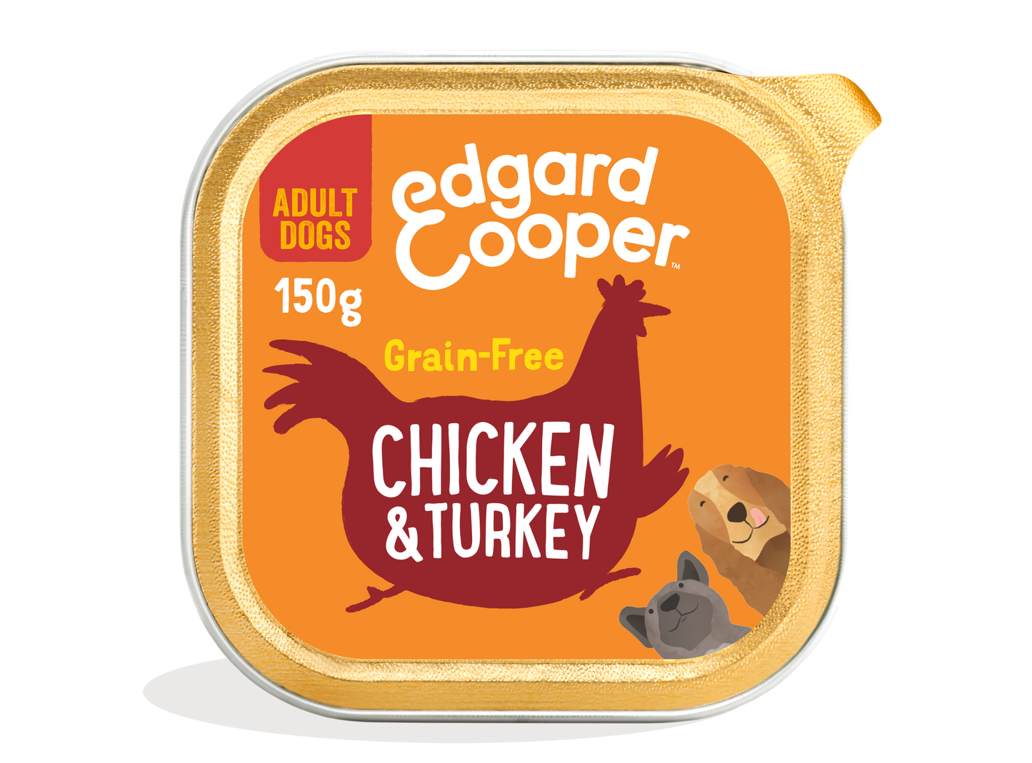 Tarrina de comida para perros con pollo y pavo sin cereales | Edgard & Cooper 150 g