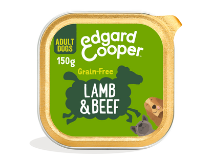 Tarrina de comida húmeda para perros con cordero y ternera sin cereales | Edgard &amp; Cooper 150 g