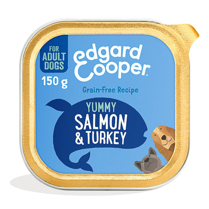 Tarrina de comida para perros con salmón y pavo sin cereales | Edgard &amp; Cooper 150 g