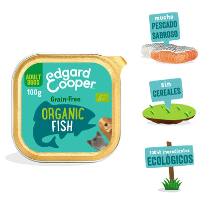 Tarrina de comida para perros con pescado orgánico sin cereales | Edgard &amp; Cooper 100 g