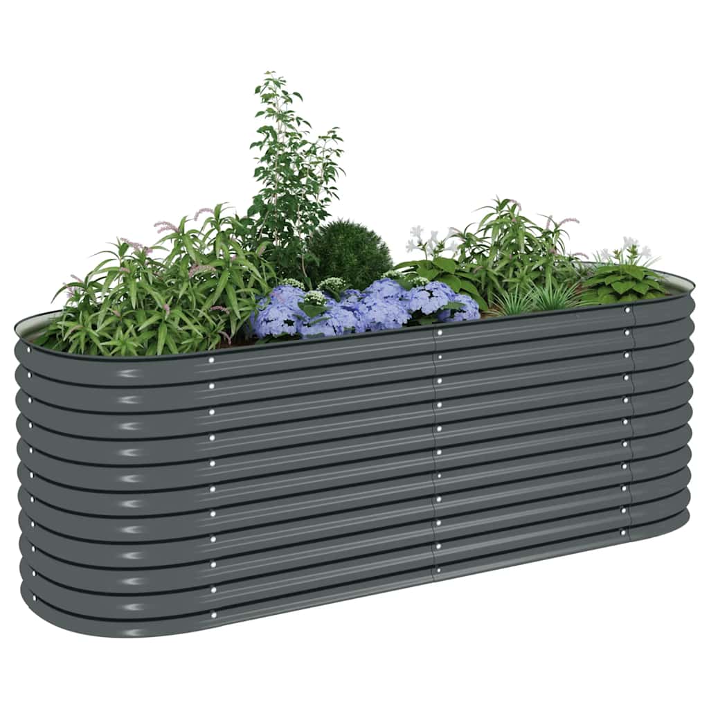 Arriate De Acero Galvanizado Gris 240x80x81 Cm_3