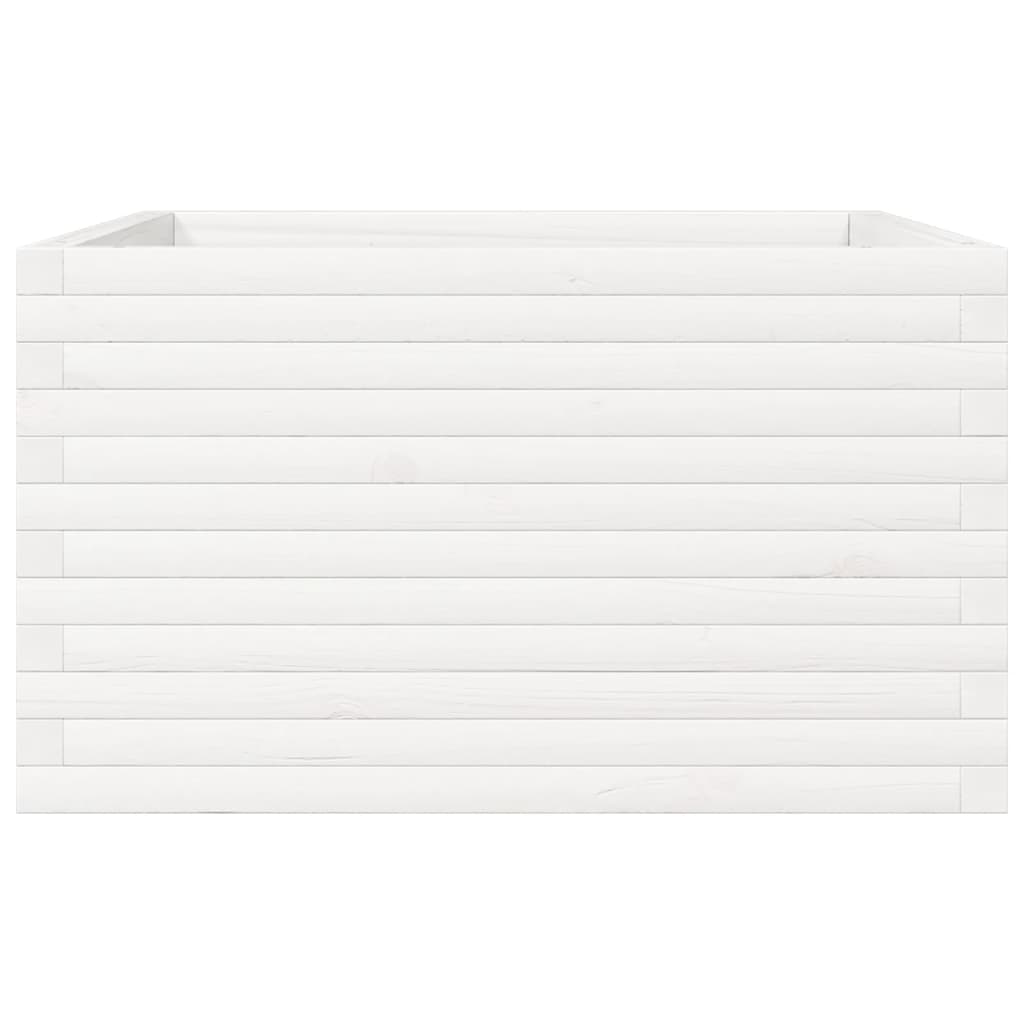 Jardinera Madera Maciza De Pino Blanco 80x80x45,5 Cm_5
