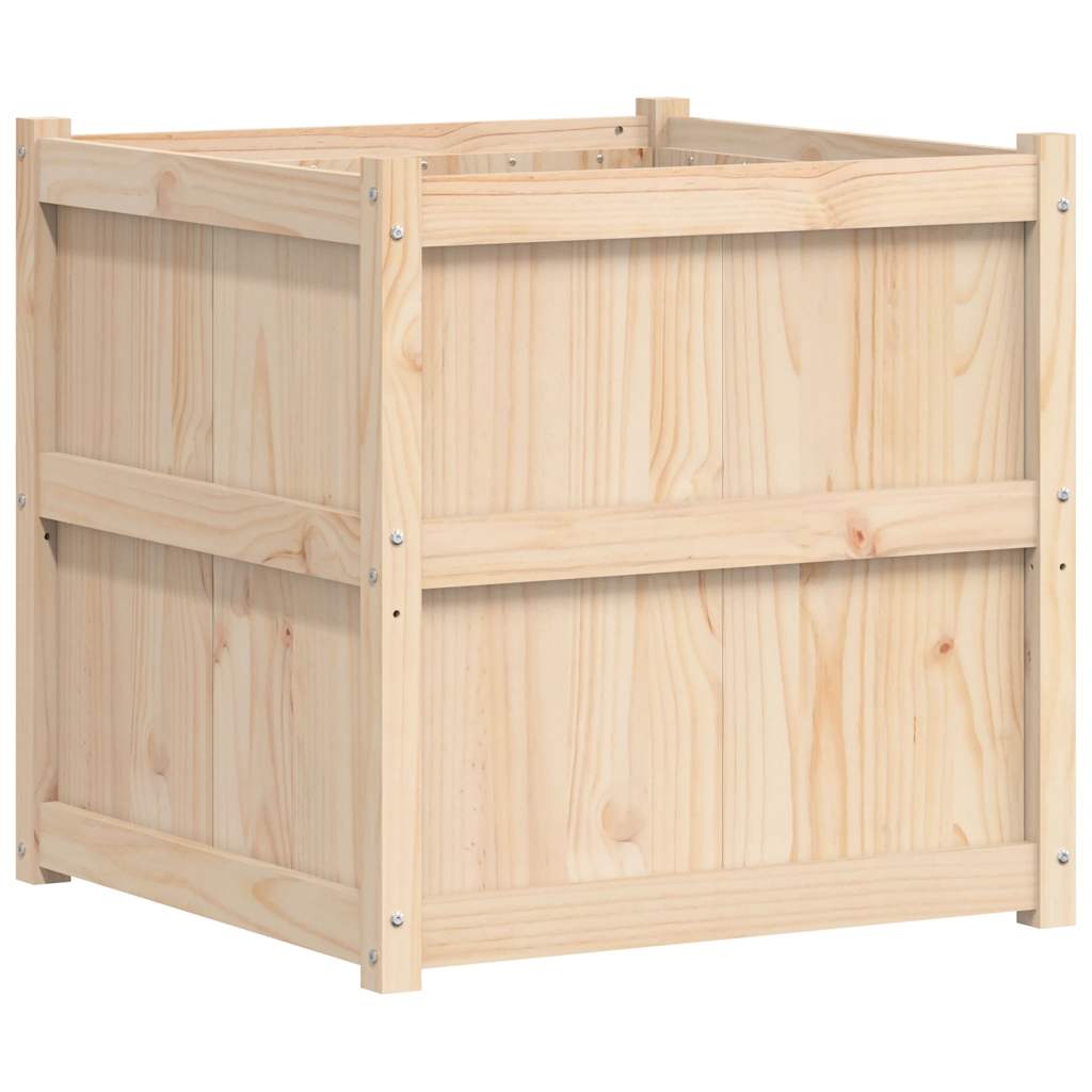 Jardinera De Madera Maciza De Pino 70x70x70 Cm_0
