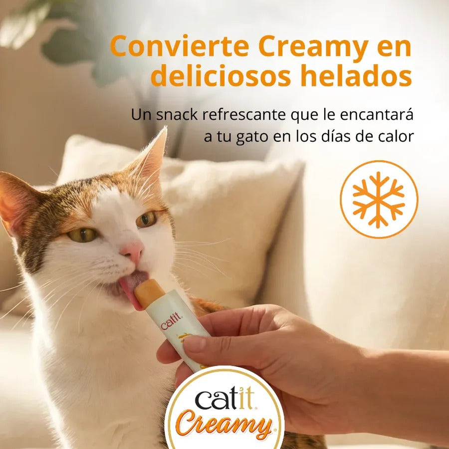 Snack líquido para gatos sabor salmón y gambas Creamy 50 x 10 g Catit