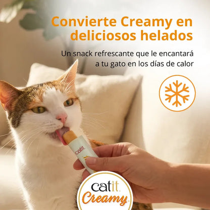 Snack líquido para gatos sabor salmón y gambas Creamy 50 x 10 g Catit