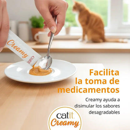 Snack líquido para gatos sabor salmón y gambas Creamy 50 x 10 g Catit