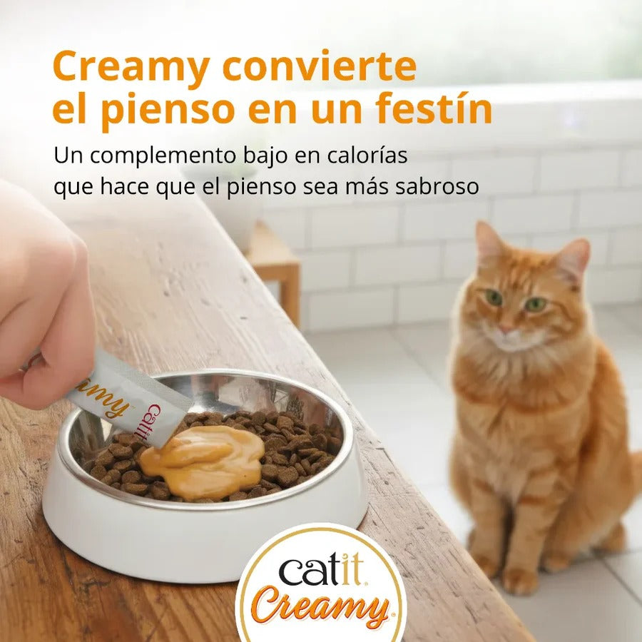 Snack líquido para gatos sabor salmón y gambas Creamy 50 x 10 g Catit