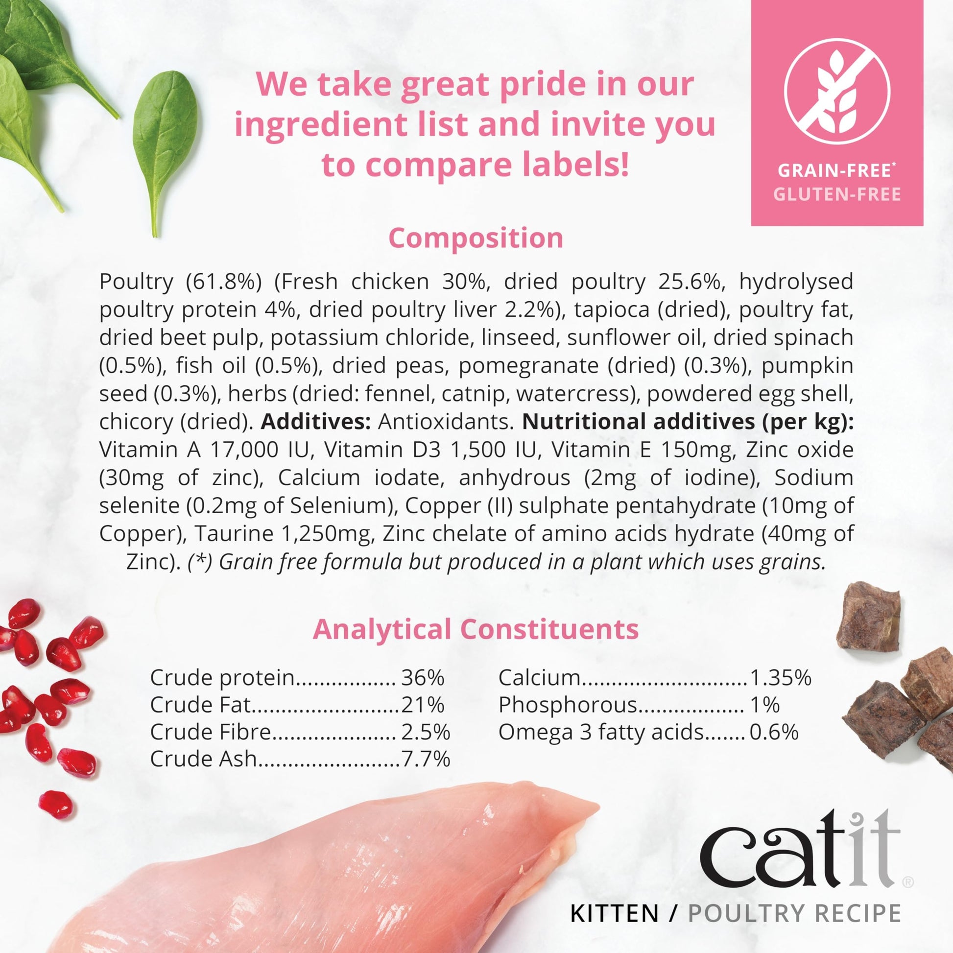 Pienso para gatitos con pollo Recipes Catit 400 g