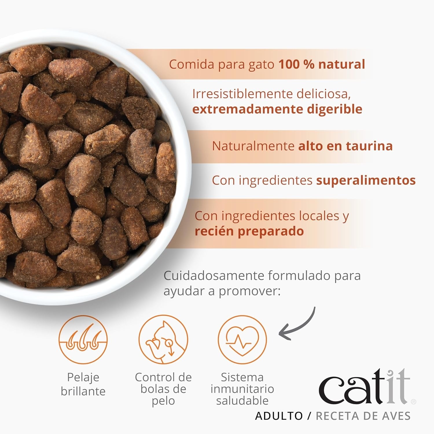 Pienso para gatos adultos con aves Recipes Catit 400 g