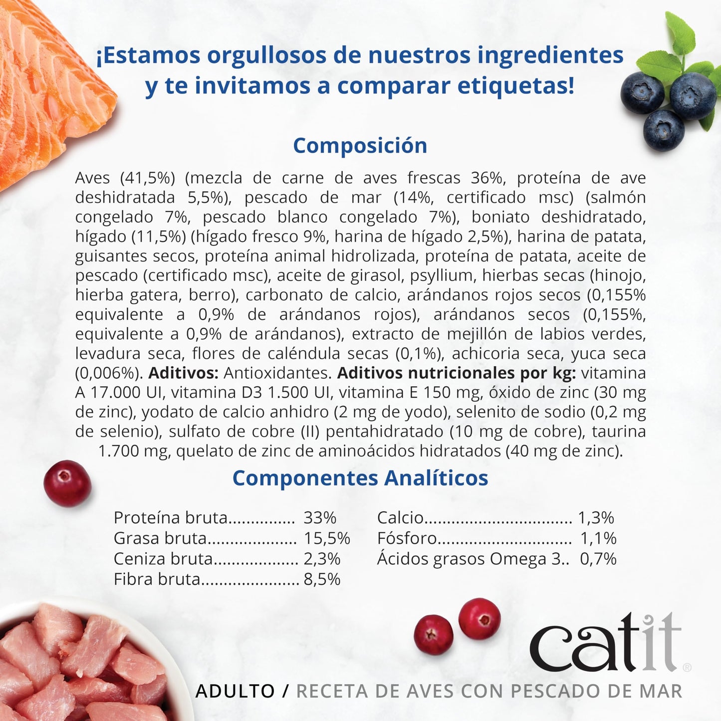 Pienso para gatos adultos con pescado de mar Recipes 400 g Catit
