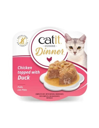 Comida húmeda para gatos Dinner pollo con pato Cuisine 75 g Catit