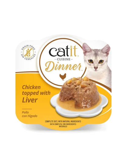 Comida húmeda para gatos Dinner pollo con hígado Cuisine 75 g Catit