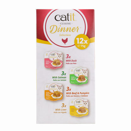 Comida húmeda para gatos Dinner pollo Pack Variado Cuisine 12 x 75 g Catit