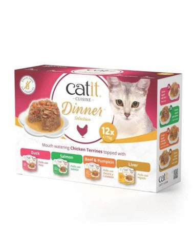 Comida húmeda para gatos Dinner pollo Pack Variado Cuisine 12 x 75 g Catit