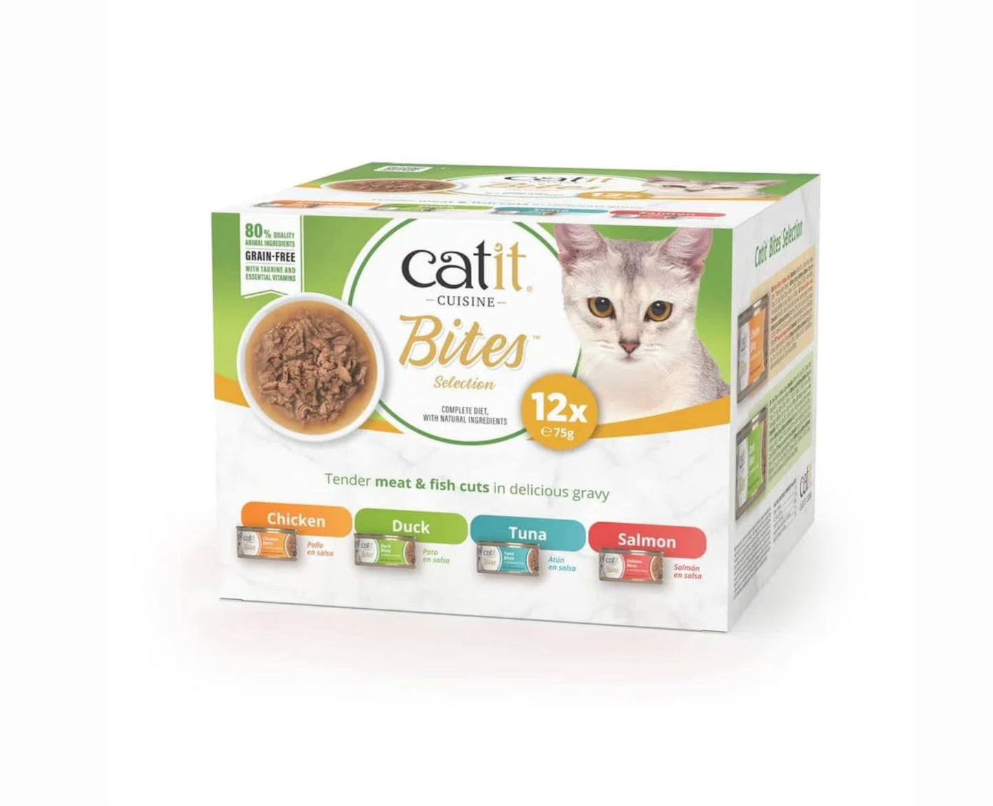 Comida húmeda para gatos Bites Pack Variado Cuisine 12 x 75 g Catit