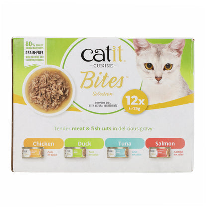 Comida húmeda para gatos Bites Pack Variado Cuisine 12 x 75 g Catit