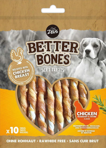 Golosina Masticable para Perros Zeus Better Bones, Pollo, Twist 10 pcs