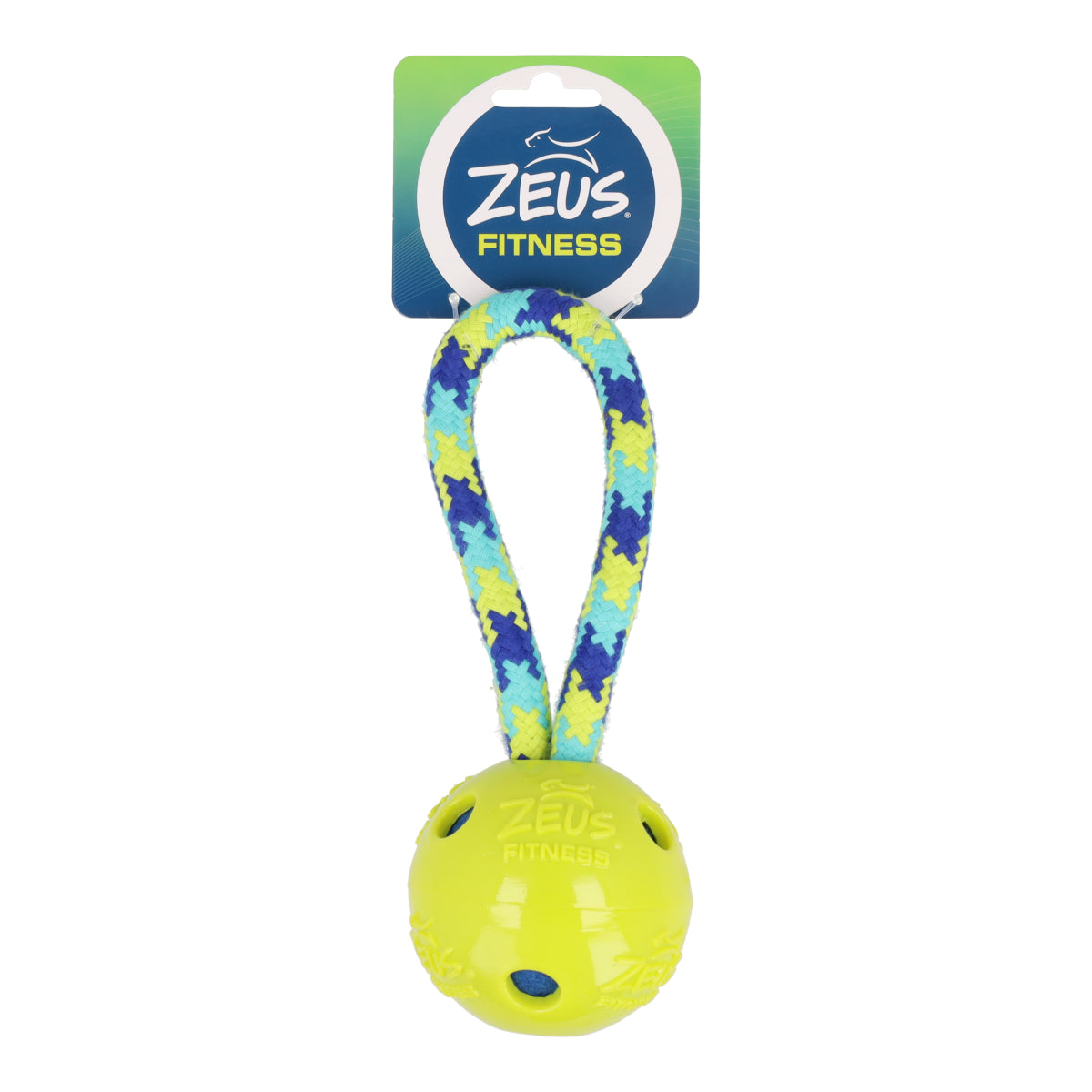 Zeus Fitness TPR Pelota y Cuerda para Perros Tug 22cm