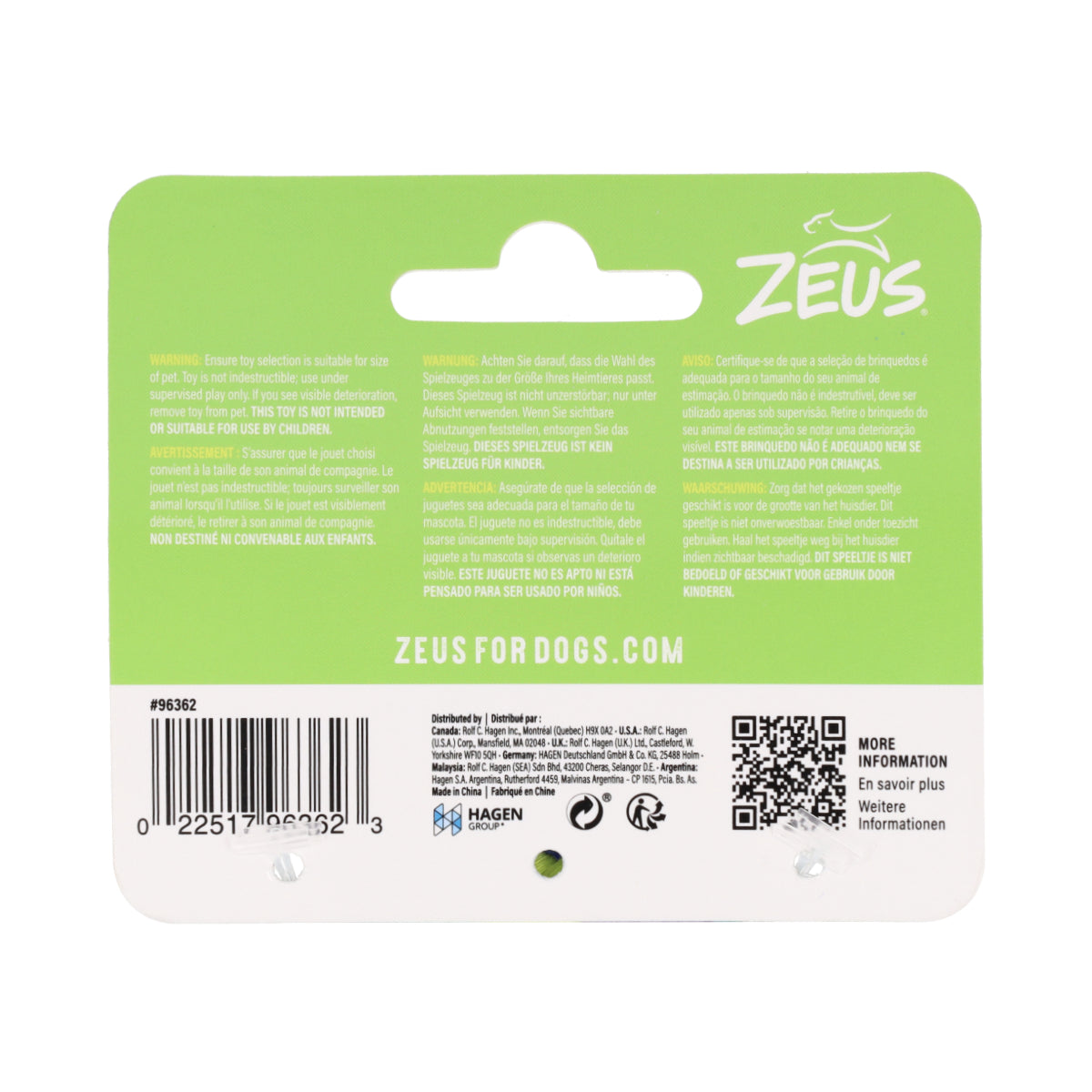 Zeus Fitness TPR Pelota y Cuerda para Perros Tug 22cm