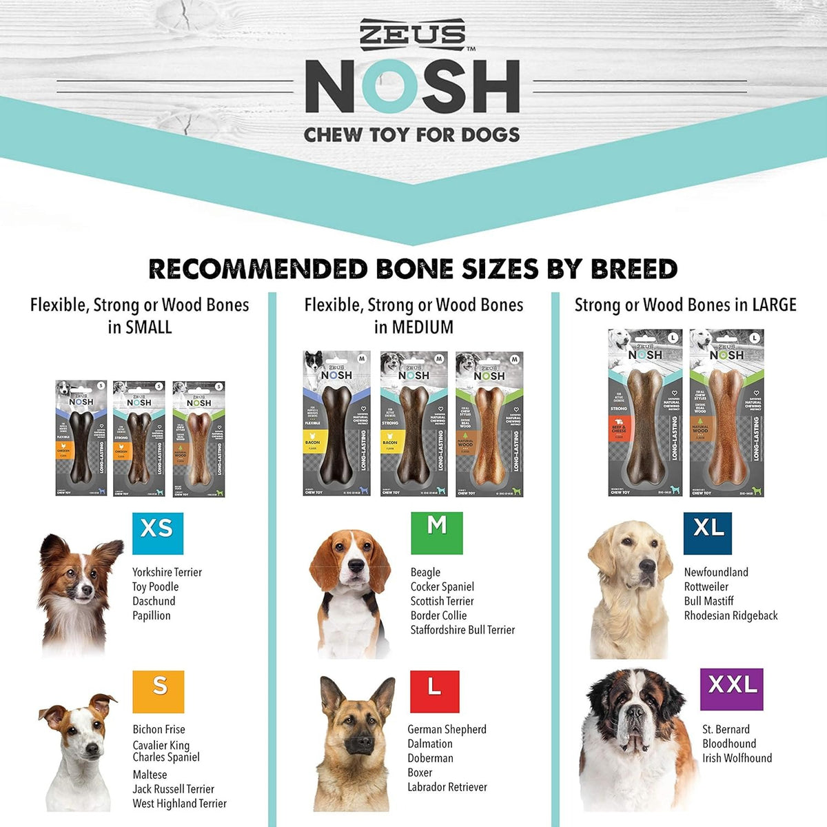 Nosh mordedor de Nylon Strong Hueso sabor a Pollo Zeus M 15cm