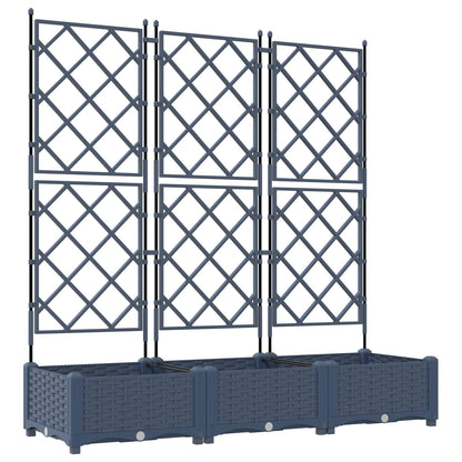 Macetero De Jardín 3 Uds. Gris 120 X 40 X 125,5 Cm Pp_0