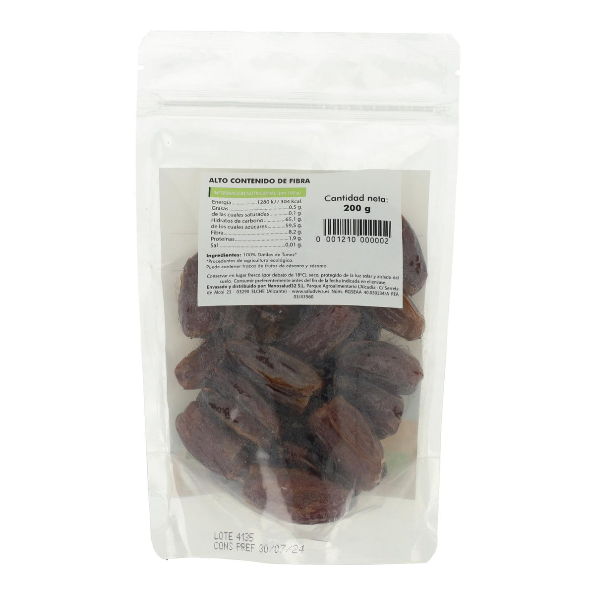 Dátiles De Túnez ECO 200 g, Salud Viva
