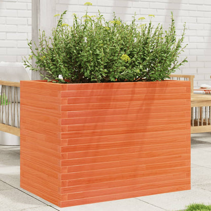 Jardinera Madera Maciza De Pino Marrón Cera 90x60x68,5 Cm_1