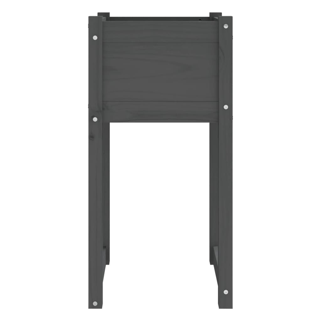 Jardinera De Madera Maciza De Pino Gris 40x40x81 Cm_3