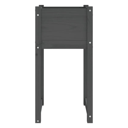 Jardinera De Madera Maciza De Pino Gris 40x40x81 Cm_3