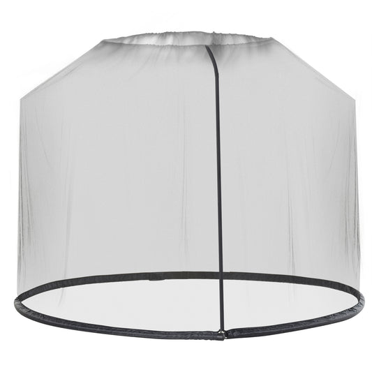 Mosquitera De Sombrilla Con Tubo Rellenable Outsunny Negro Ø300x230 Cm_0
