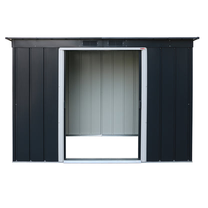 Duramax - Caseta Jardín - Eco Pent Roof 8x4 - Metal - Color Gris Antracita_3