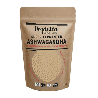 Ashwaganda Fermentada Bio -con Prebióticos, Probióticos, Postbióticos- 90g - Orgánica Superfoods_0