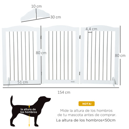 Pawhut Barrera De Seguridad Para Perros Plegable 154x30x80 Cm Con Soporte De Pie_2