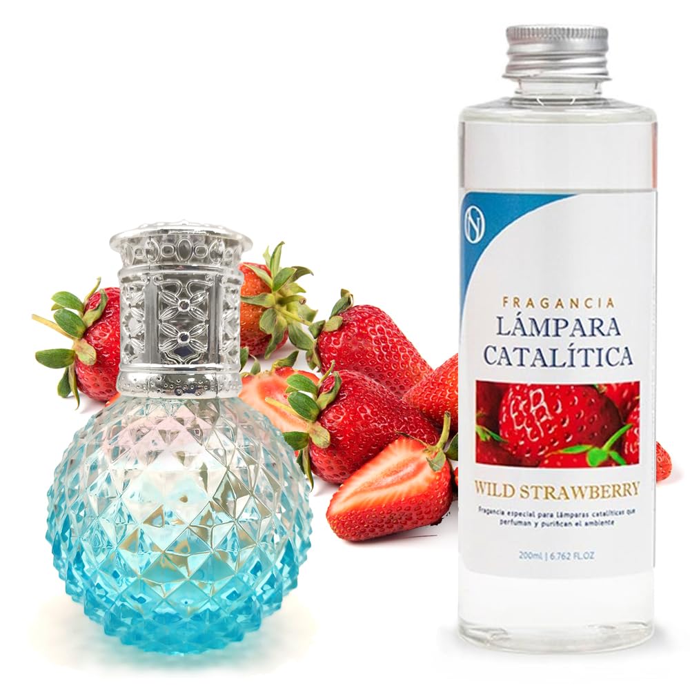 Lámpara Catalítica Blue Diamonds + Aroma Wild Strawberry 500ml - Elimina Malos Olores, Impurezas Y Perfuma_0